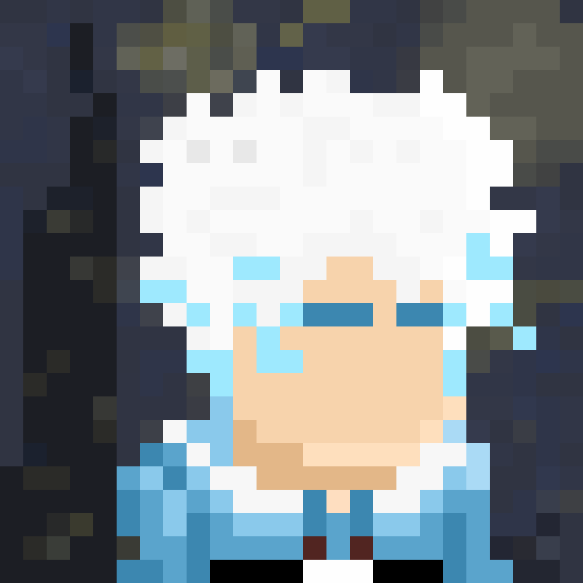 Ice visor portrait, sealed into blocks
